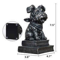 Porte-livres décoratifs vintage en résine, statues de Schnauzer, pour étagères, bureau, maison, bibliothèque