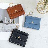 Porte-monnaie élégant en cuir PU, mini porte-clés, portefeuilles unisexes, petite pochette zippée, sac à clés, sac à rouge à lèvres portable pour femmes, Chine