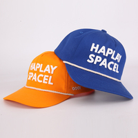 Gorra de béisbol con bordado de ala curva pequeña con logotipo de impresión no estructurado de alta calidad personalizada de fábrica de 5 paneles, gorra de papá con cuerda