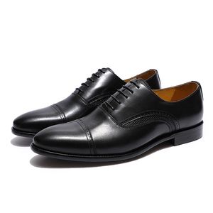 Handgemaakte Kant-Up Echt Leder Oxford Mannen Schoenen Hand Geverfd Mooie Ontwerp Voor Wedding Party Office Mode Schoenen - Product Image 1