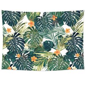 Tapisserie murale en polyester à motifs floraux tropicaux, imprimée, lavable en machine, décoration murale, art mural, vente en gros, lavage à la main - Product Image 1