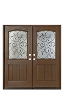Porte d'entrée double en fibre de verre Onda, design moderne, garantie 5 ans, couleurs personnalisées, composite, étanche