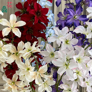 Flores de lirio artificiales de seda realistas para decoración de bodas, hoteles, escenarios, salones de banquetes y arreglos florales de pared. - Product Image 4