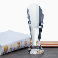 Trophée en cristal en forme de torche avec inscription gratuite, origine Chine, boîte cadeau pour les entreprises, reconnaissance individuelle des équipes, récompenses