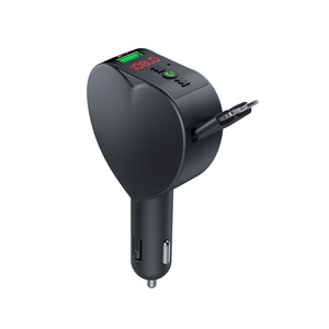 <span class=keywords><strong>Y2</strong></span> Kabelloser BT 5.3 Radio-Adapter Musikplayer FM-Transmitter 100W Autoladegerät USB-C 2 X Einziehbares Kabel PD Schnellladung - Product Image 1