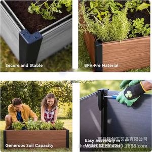 Solid Wood Planter <b>Bracket</b> With Mounting Slots Garden Bed <b>Corner</b> Support Heavy Duty Installation Kit <b>For</b> Outdoor Use - Product Image 2