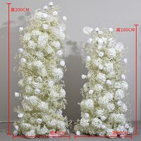 Ensemble de tours florales 3D en roses de soie blanches de haute densité, réalistes, pour toile de fond florale moderne, église, mariage, Noël, autel, scène