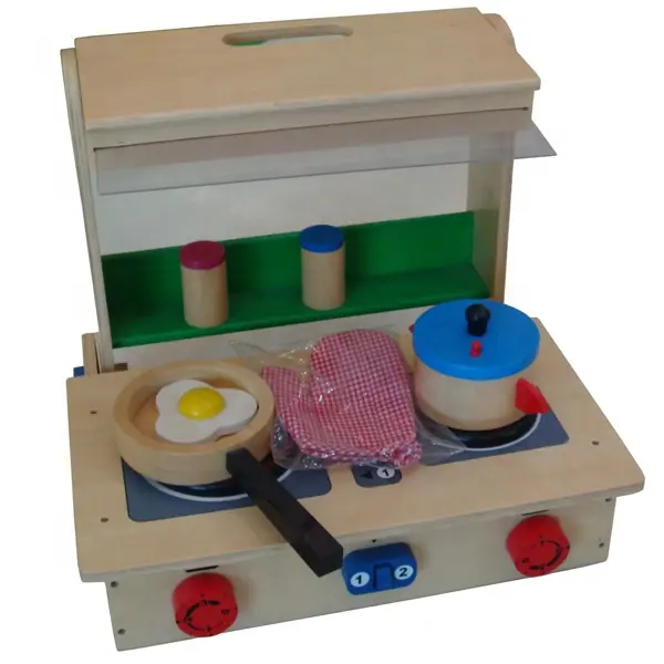 트렌드 인기있는 놀이 나무 장난감 부엌 미니 요리 놀이 장난감 액세서리 오븐 냄비