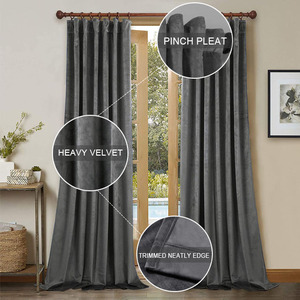 Tissu d'intérieur occultant et épais, cm, décor de maison, maison de ferme, <span class=keywords><strong>rideau</strong></span> de fenêtre coupé, gris et noir, de luxe, pour le salon, l'hôtel - Product Image 2