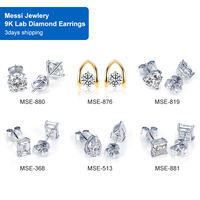 Готовые к отправке серьги-гвоздики MSE-016 из белого золота 9K с выращенными в лаборатории круглыми бриллиантами 5,5 мм 1 карат по выгодной цене