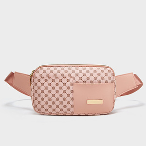 Sac banane en cuir blanc pour <span class=keywords><strong>femme</strong></span>, petit, mignon, avec logo personnalisé, pour le sport et la course, à porter en bandoulière ou à la taille - Product Image 4