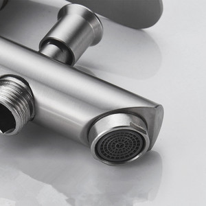 Grifo de lavabo de acero inoxidable con una sola manija, válvula de cerámica, montaje en cubierta, interruptor de elevación para lavabo de baño - Product Image 2