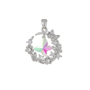 Ciondoli a forma di farfalla blu e rossa con zirconi, accessori fai da te per collane, componenti per la creazione di gioielli personalizzati fatti a mano - Product Image 3