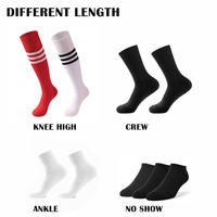 Chaussettes de sport en coton brodées unisexe de haute qualité, noires et blanches, à cheville ou mi-mollet, personnalisées, pour la vente en gros