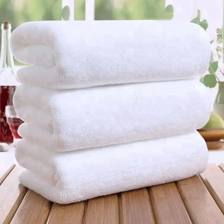 Luxury Plain White 100% Cotton 500gsm 600gsm Face Hand Hotel Bath Towel