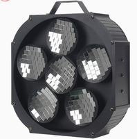 Lampe de scène à 6 têtes avec boule miroir, lumière RGB rotative, ambiance discothèque, lampe d'ambiance pour club