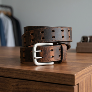 Vintage Hot Style Solid Square Steel Buckle Belts Durable Design Fashionable Cow Hide Eco-Friendly Made India Custom Logo Print - Product Image 1