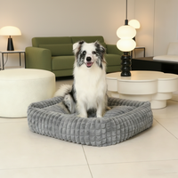 Tragbares und Waschbares Outdoor-Hundebett mit Solidem Muster und Abnehmbarem Bezug für Kleine und Mittelgroße Hunde und Katzen