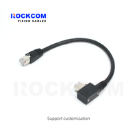 GigE RJ45 a RJ45 con tornillos empotrados R/A 90L High Flex Cable Gigabit Ethernet opcional para Cámara Industrial Cat.5E