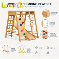 Structure d'escalade en bois pour enfants, toboggan, échelle en corde, Montessori, vente en gros OEM pour tout-petits et préscolaires