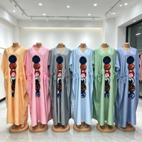 Nouvelle Robe Longue Ample Imprimée Dashiki Kaftan pour Femmes Africaines Grande Taille à Manches Courtes Style Abaya Tendance