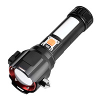Marteau de sécurité multifonction, lampe torche LED, batterie rechargeable, zoom optique, sept-en-un, lumière d'urgence pour camion de pompiers, premiers secours