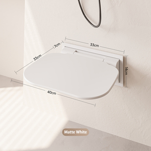Asiento <span class=keywords><strong>de</strong></span> <span class=keywords><strong>ducha</strong></span> plegable montado en la pared, Banco plegable para baño, silla <span class=keywords><strong>de</strong></span> baño antideslizante, taburete para ahorrar espacio - Product Image 4