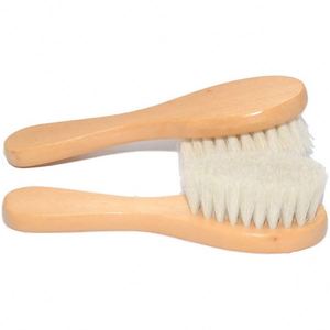 Brosse de massage pour le bain des enfants en bois de hêtre écologique, peigne à poils de chèvre doux, brosse à cheveux en bois pour bébé - Product Image 2