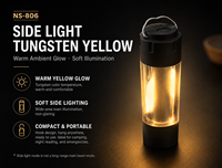Lampe torche rechargeable Type-C NS-806, zoom télescopique, laser blanc COB, batterie 18650