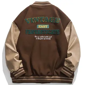 Sıcak satış OEM ve ODM erkek ceket toptan erkekler için özel yapım ceket nakış özel Logo okul ekibi ceket