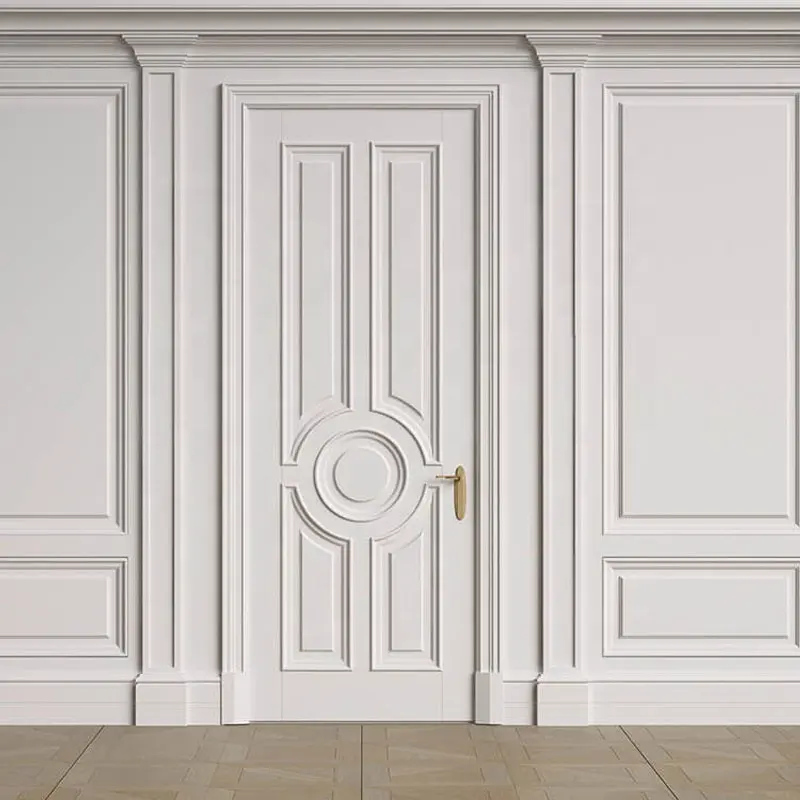 Porta de madeira maciça de plástico branco personalizada, porta interior para banheiro, quarto, banheiro, na Europa, novidade