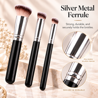 Ensemble de pinceaux de maquillage professionnels pour fond de teint, 3 pièces, pinceaux pour estomper les imperfections du visage