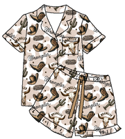 Nouvelle conception, vente en gros, 2 pièces, pyjama d'été confortable en coton tricoté, écologique, ensemble de pyjama pour femme à manches courtes et short