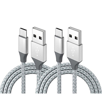 Câble de charge rapide USB Type C en nylon tressé coloré de 3 pieds (1 m) pour téléphones mobiles Android