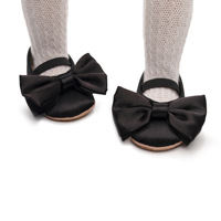 Chaussures de princesse à nœud pour bébés, antidérapantes, pour filles, collection printemps-automne, vente en gros, chaussures de marche tendance pour bébés
