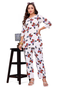 ชุดเซ็ตเสื้อคอกลมสีขาวพิมพ์ลายสำหรับผู้หญิง รวมถึงไซส์พลัสถึง 6xl ผ้าไมโคร คิรัน เน็กซัส - Product Image 5