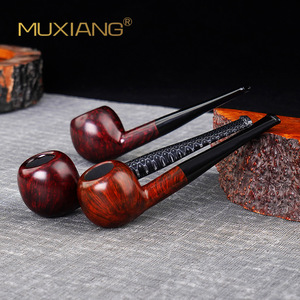 Muxiang Briarwood Pipe 9mm Tenon Joint Sandblasted Wooden Tobacco Pipe Straight Type Custom Made - Product Image 2