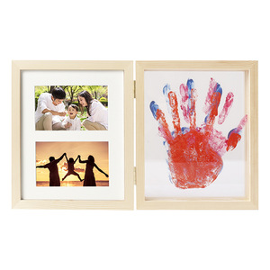 Cadre <span class=keywords><strong>photo</strong></span> en bois massif pour empreintes de mains de famille, boîte de présentation DIY pour empreintes de mains de couple <span class=keywords><strong>avec</strong></span> peinture, cadeau d'anniversaire, décoration intérieure - Product Image 5