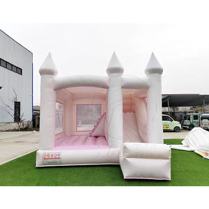 Precio de Fábrica al por Mayor: Castillo Hinchable Azul y Blanco con Tobogán, Castillo Hinchable con Degradado, Brincolines Hinchables para Bodas - Product Image 1