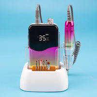 Ponceuse à ongles électrique puissante 45W 2-en-1 sans fil 35000 tr/min Moteur à balais Forme stylo Couleur dégradée Lime électrique rechargeable