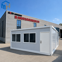 Maison conteneur préfabriquée démontable 20 pieds, bureau de chantier modulaire, dortoir pour travailleurs, isolée, ignifuge, en laine de roche, mobile