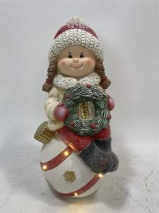 งานฝีมือทำจากเรซินลูกบอลสำหรับนั่งกลางแจ้งของตกแต่งสวนพร้อมหมวกต้นคริสต์มาสเทศกาลปีใหม่ของขวัญสำหรับงานเลี้ยง - Product Image 2