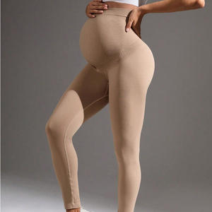 Pantalones de Yoga de Nailon y Spandex sin Costuras para Embarazo, Leggings Deportivos con Soporte Abdominal y Cintura Alta Elástica - Product Image 2