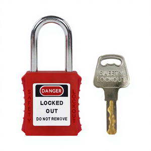 <span class=keywords><strong>Cadenas</strong></span> de sécurité thermoplastique avec anse en acier de 6 mm, verrouillage différentiel, même clé, 1 clé, cylindre en nylon, pour porte en bois BREED, facile à utiliser - Product Image 1