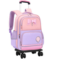 Mochila Escolar con Ruedas Multidireccionales, Tela Oxford, Poliéster, Extraíble, Gran Capacidad, Unisex, para Niños de 2.º a 6.º Grado