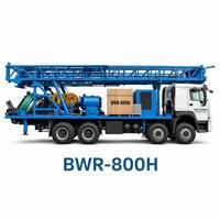 Foreuse hydraulique montée sur camion à moteur diesel de 800 m, couple de 15500 Nm, pompe à boue de 1200 L/min, brevetée pour forage profond