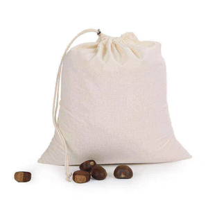 Sac de courses réutilisable en coton biologique avec cordon de serrage, sac de rangement anti-poussière 25x30 10x15cm pour légumes, riz et aliments - Product Image 5