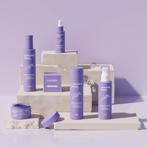 Luxus Beige Hautpflege Verpackung Leerer Behälter 30g 50g Frosted <span class=keywords><strong>Pink</strong></span> Kosmetik glas Creme glas Mit Gold kappe und Box - Product Image 2