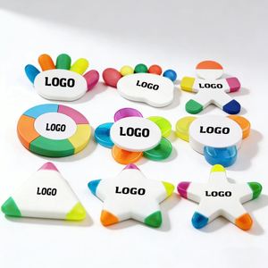 Marcadores Fluorescentes Personalizados de 5 Colores con Diseño de Flor, Marcadores con Logotipo Personalizado para Regalo o Publicidad - Product Image 1