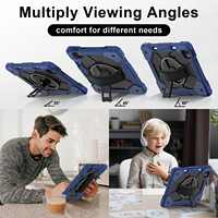 Étui antichoc 360 Armor pour iPad Air 11 M3 2025 M2 2024 avec support rotatif pour stylet, dragonne et bandoulière, adapté aux enfants